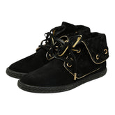 ルイ ヴィトン モノグラム スニーカー サイズ:36 MS0163 ブラック ゴールド スウェード レディース LOUIS VUITTON 【中古】